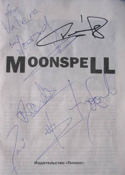 автографы музыкантов Moonspell